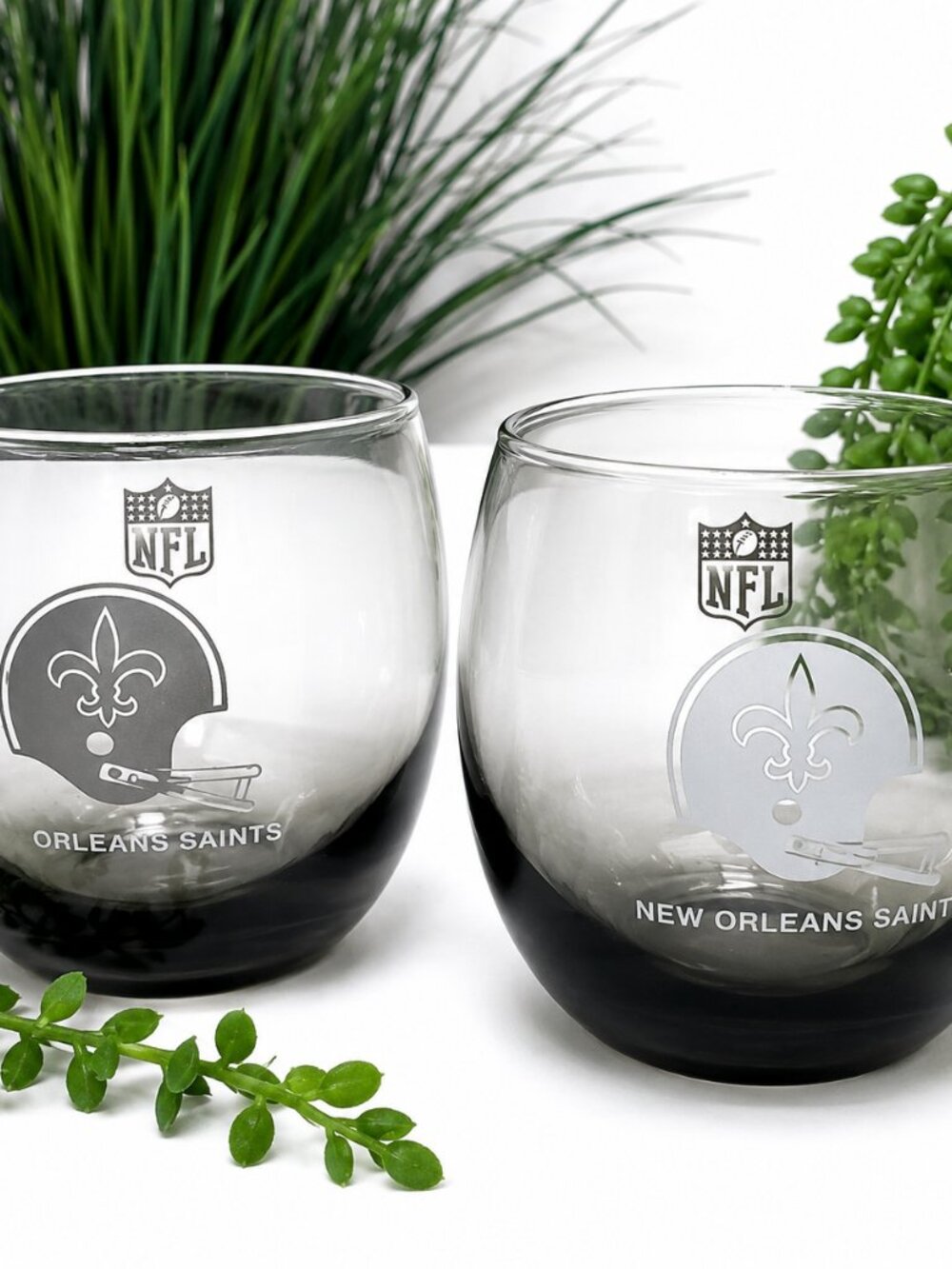 New Orleans Saints NFL Smoke Glass Tumblers – Set of 2
